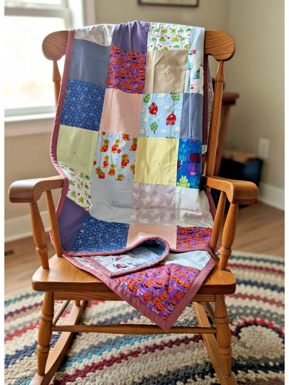 Handmade Cottagecore Baby Quilt Crib Blanket 35x51 Patchwork Lap Quilt Nursery